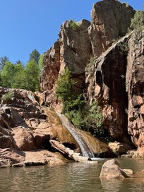 Waterfall at the top of Water Wheel Falls trail
