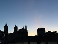 Beautiful sunset silhouettes from the cemetery and church of Lapa on the backside of the block, from the main bedroom