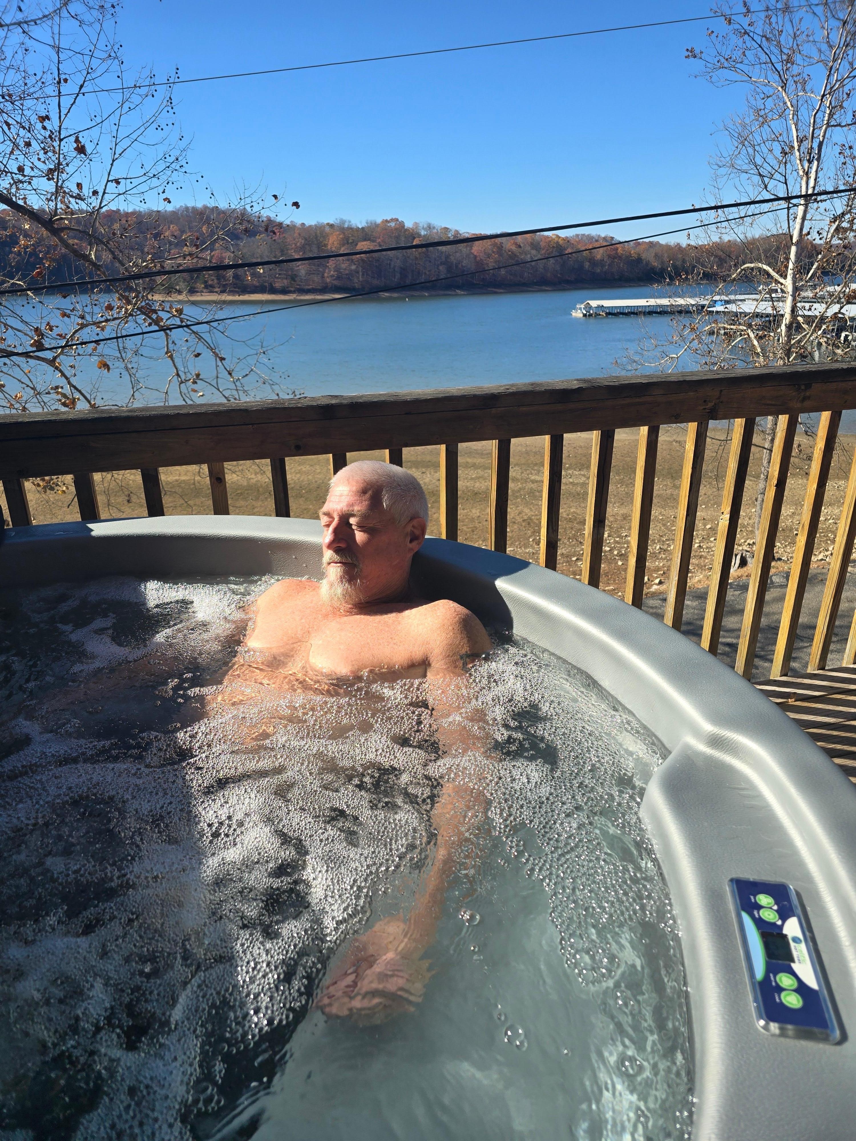 Danny really liked the hot tube