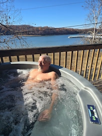 Danny really liked the hot tube