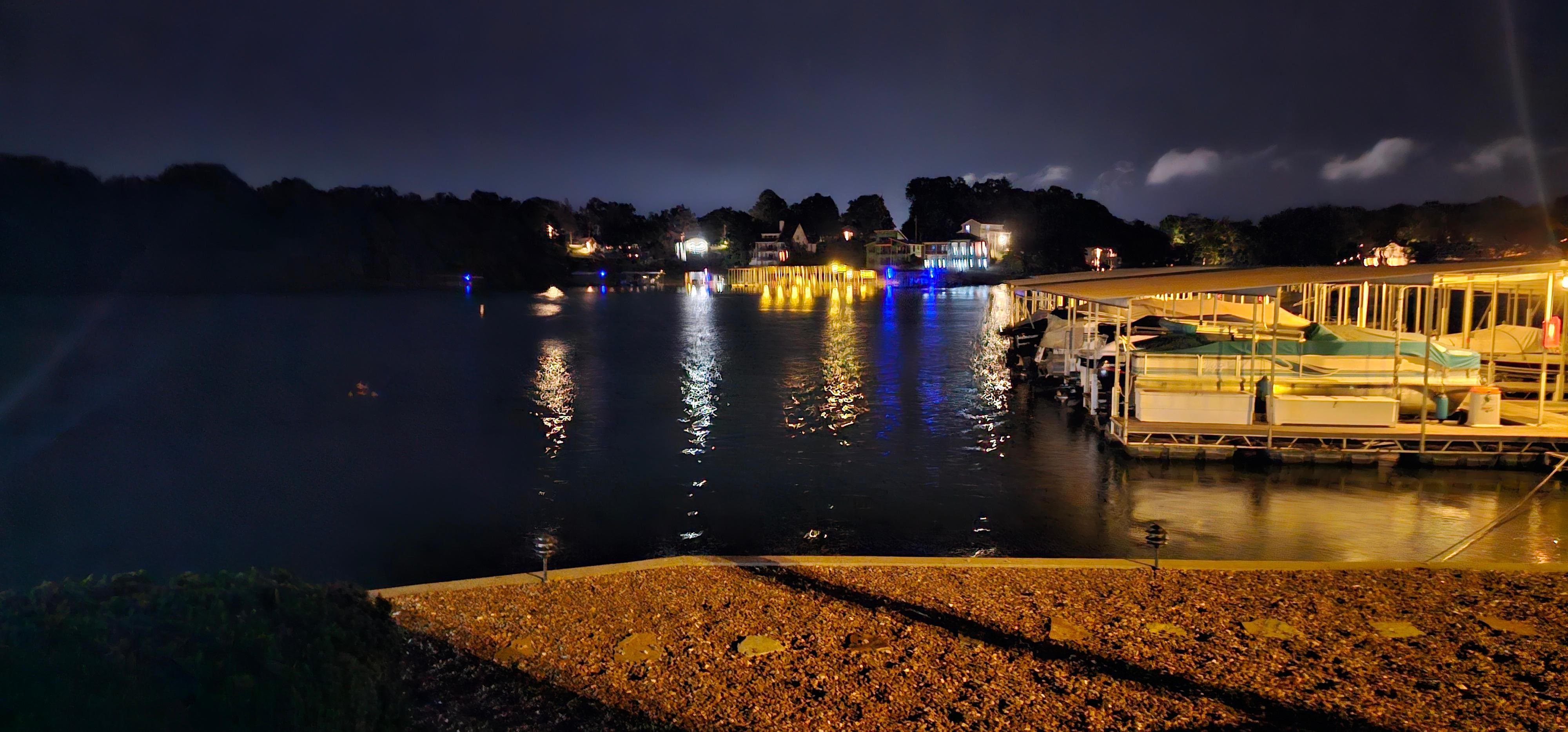 Night view from Lakefront deck