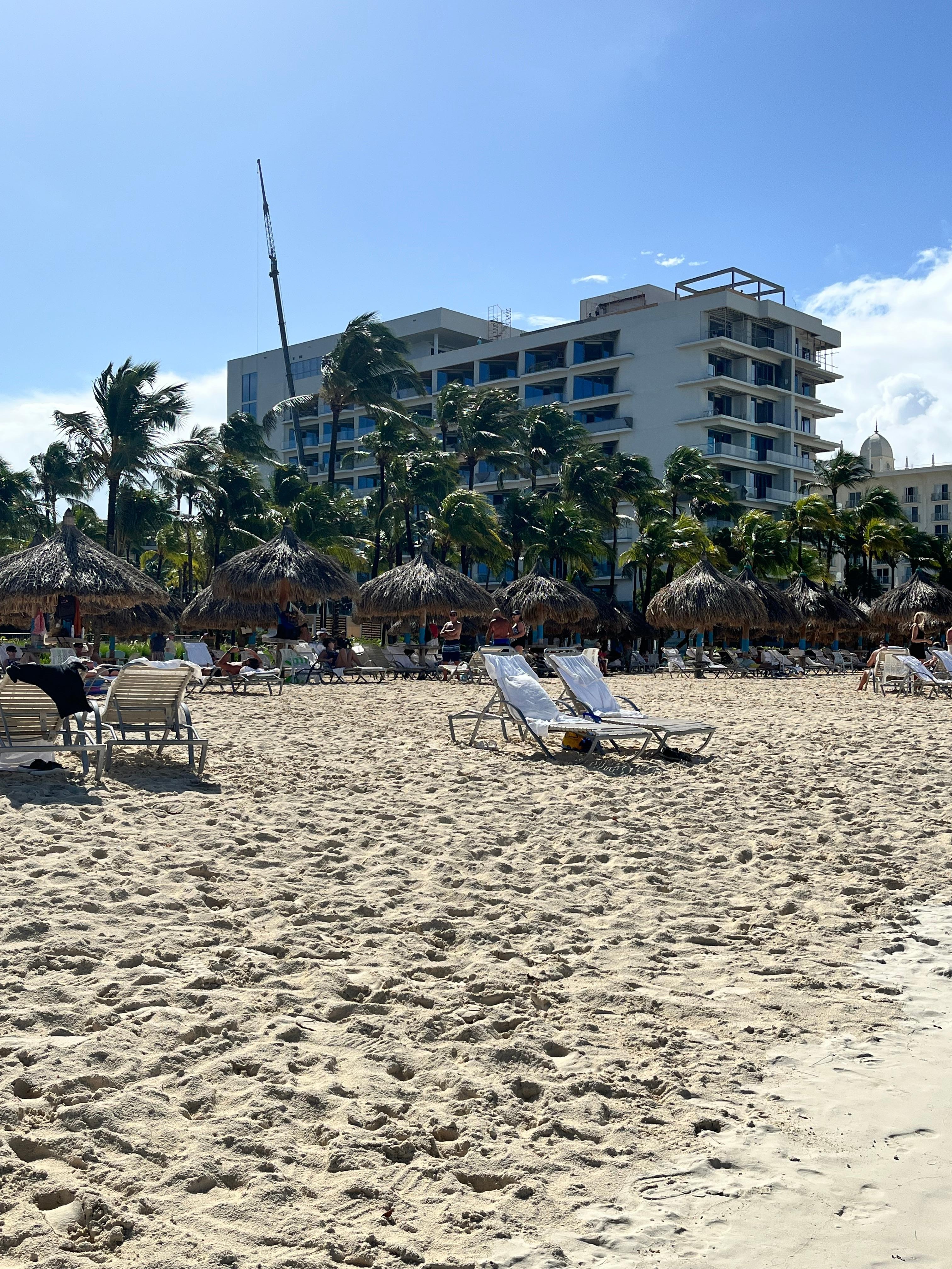 View of one of the towers from the beach