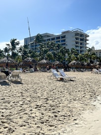 View of one of the towers from the beach
