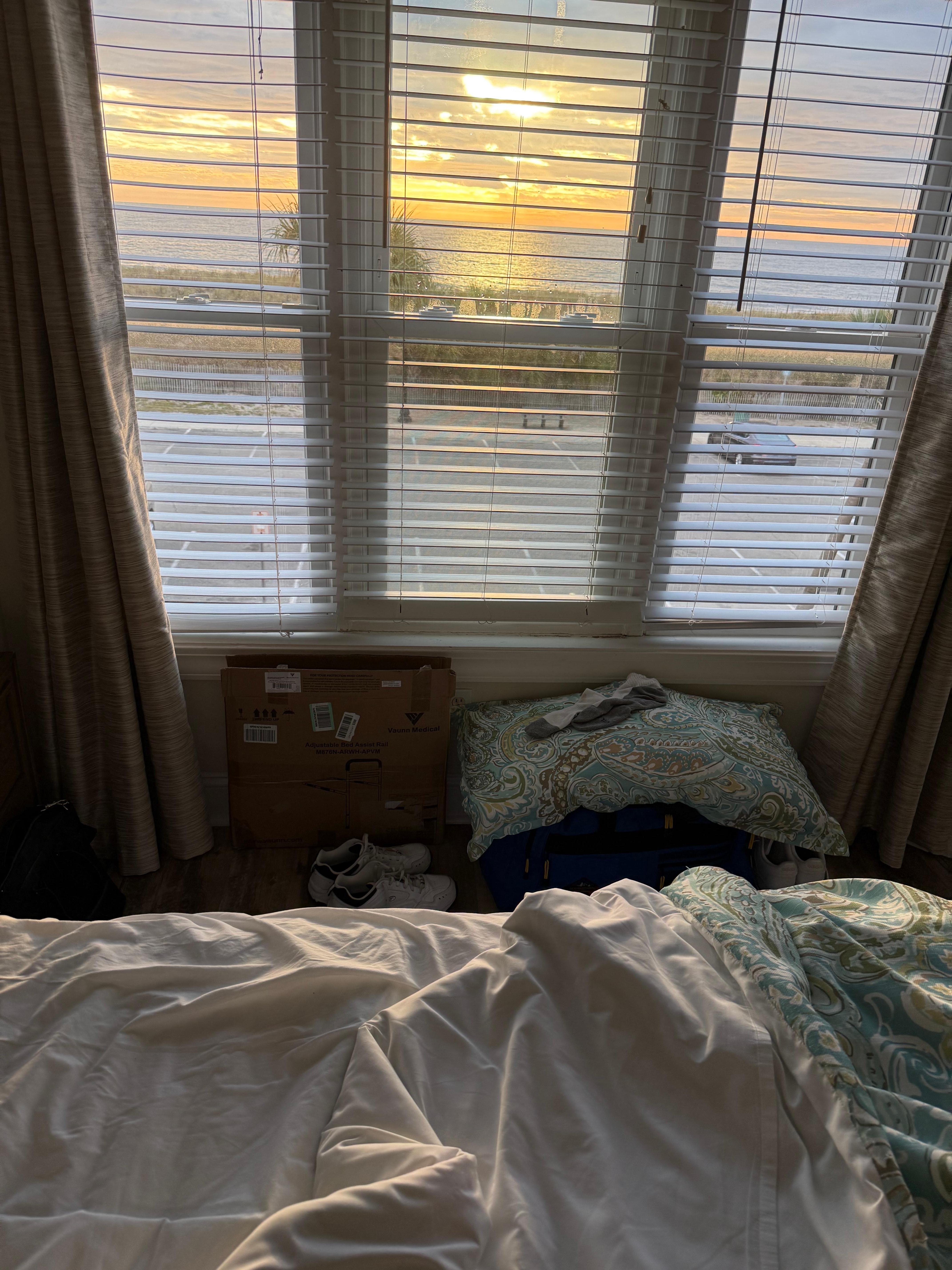 View of the sunrise from the master bedroom 