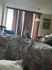 Picture taken at 6:00a. Unable to sleep-in as slats were broken making room too bright.