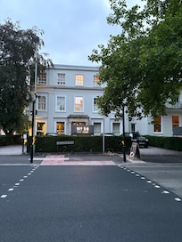 View from a stroll in the park at dusk