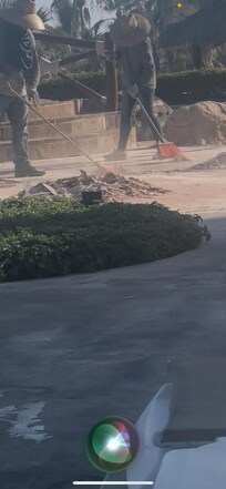 Sweeping without calming he dust down with water all the dust is going straight to the pool to the guest