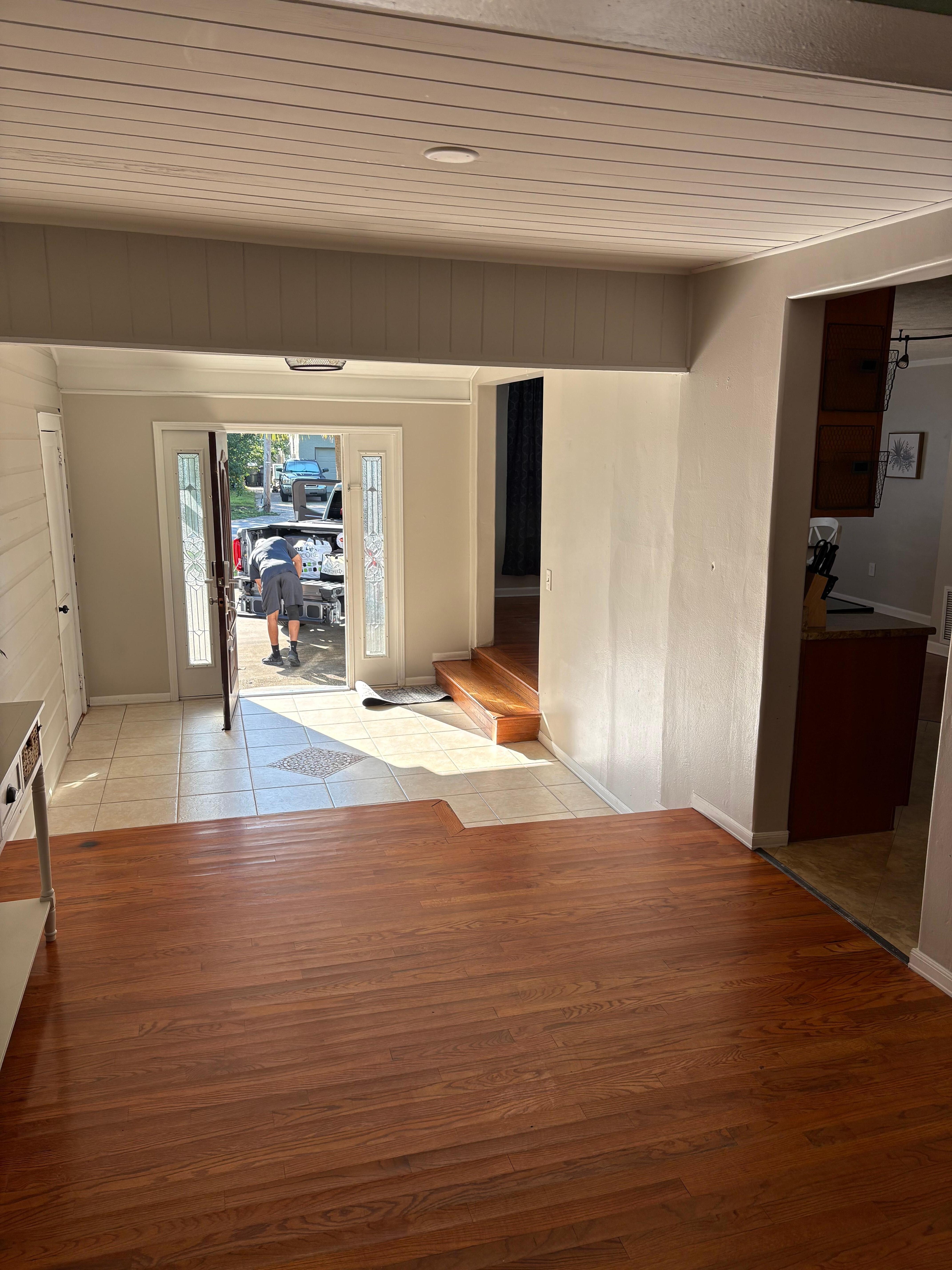 Entry way has stairs 