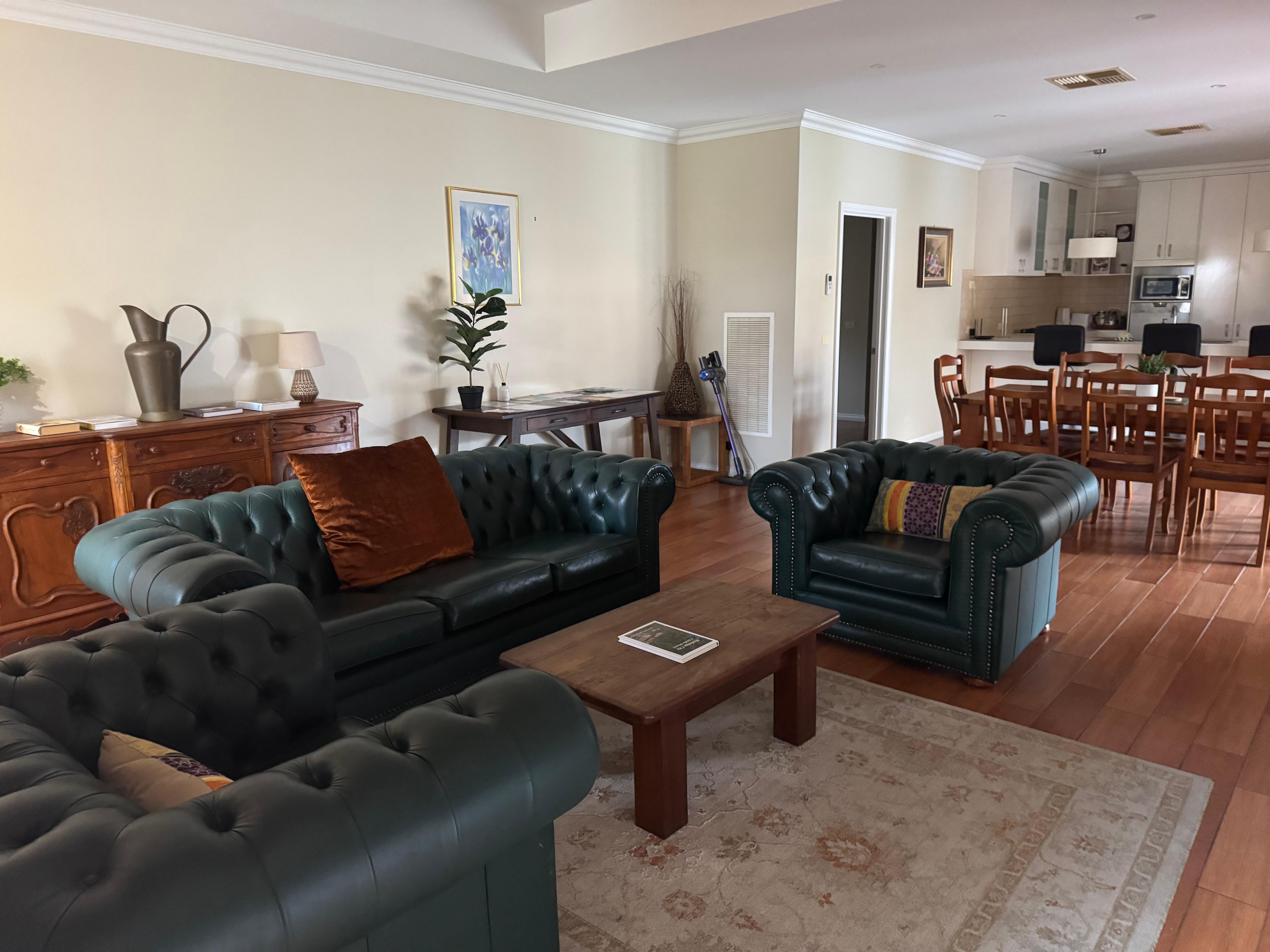 One of the two lounge areas