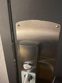 Had trouble latching the door. Door hardware was loose.