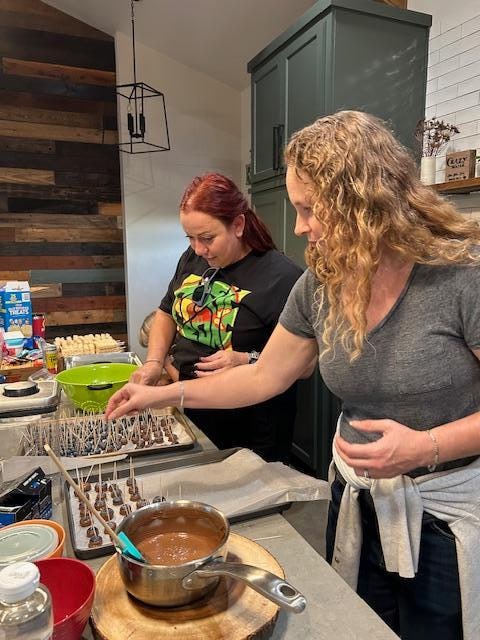 dipping things in chocolate.