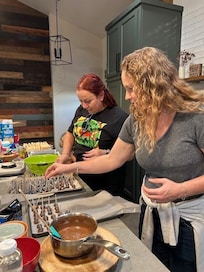 dipping things in chocolate.