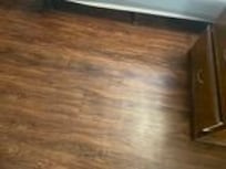 Warped floor, water damage