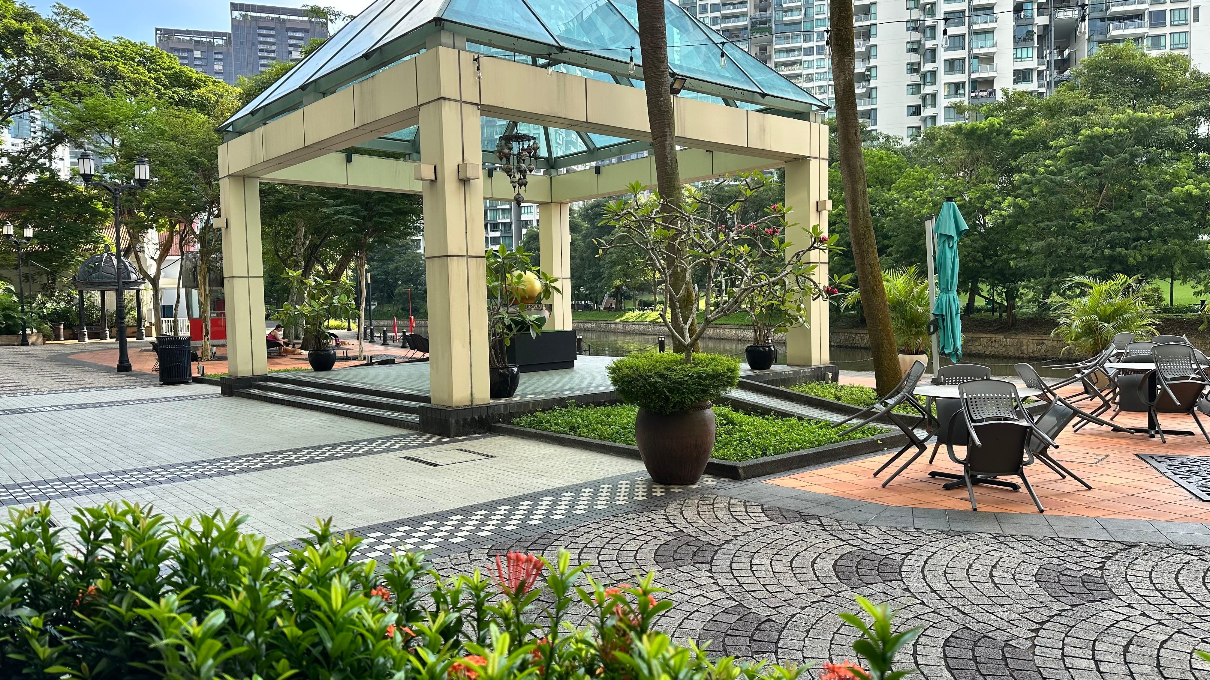 Terrace outside the restaurants