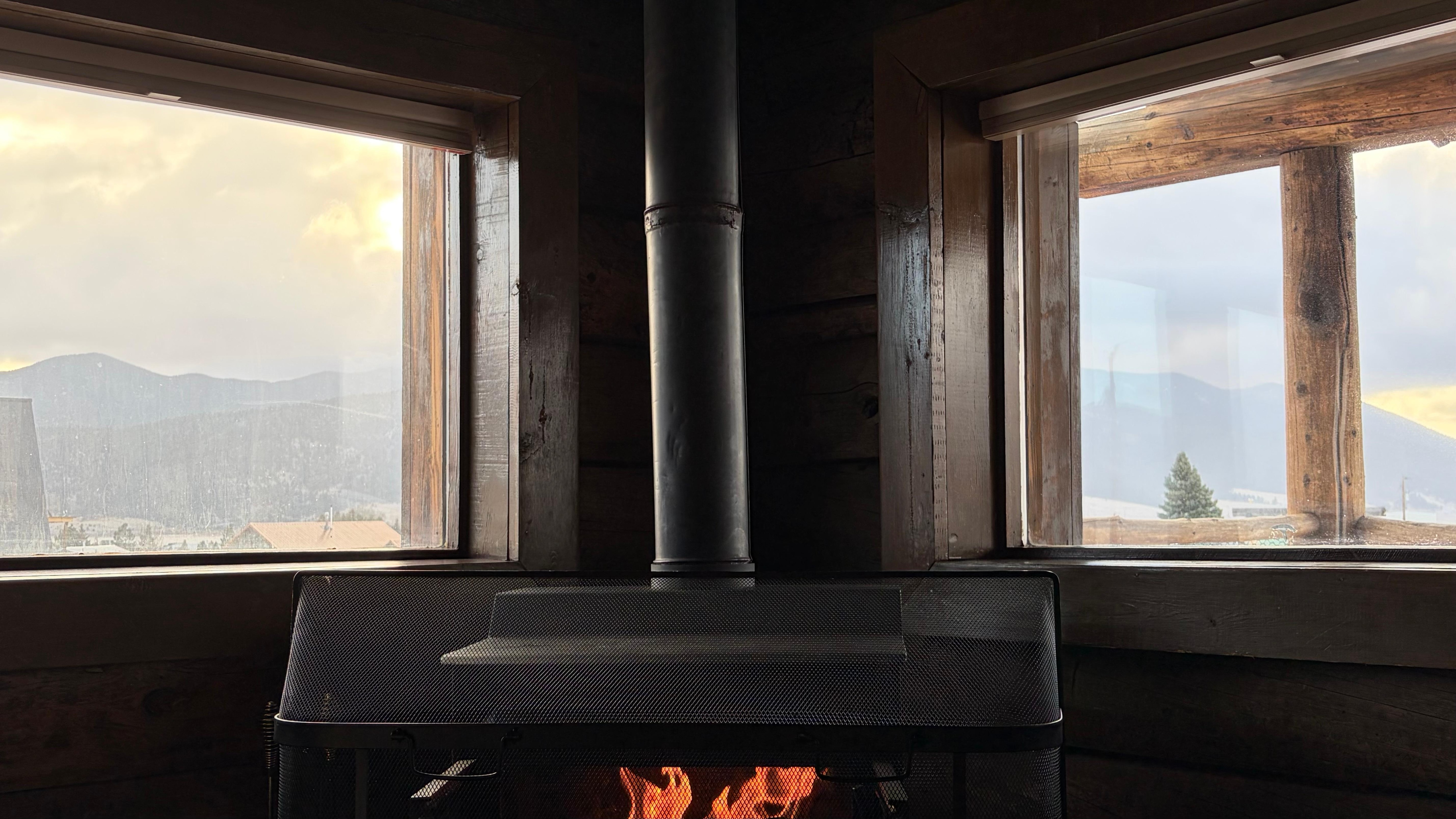 Pleasantly surprised to find a Christmas tree in the cabin. 