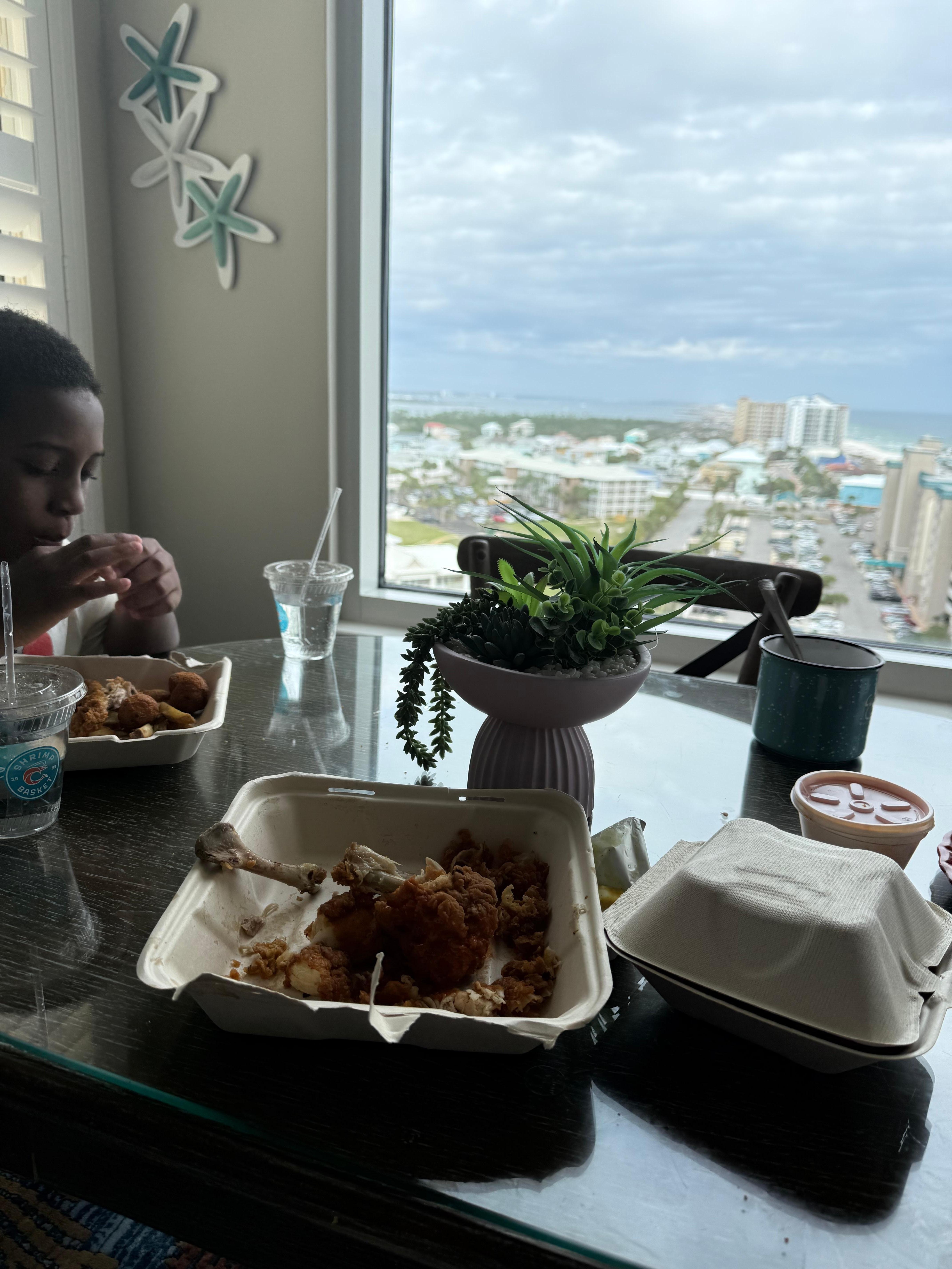 View of eating breakfast 