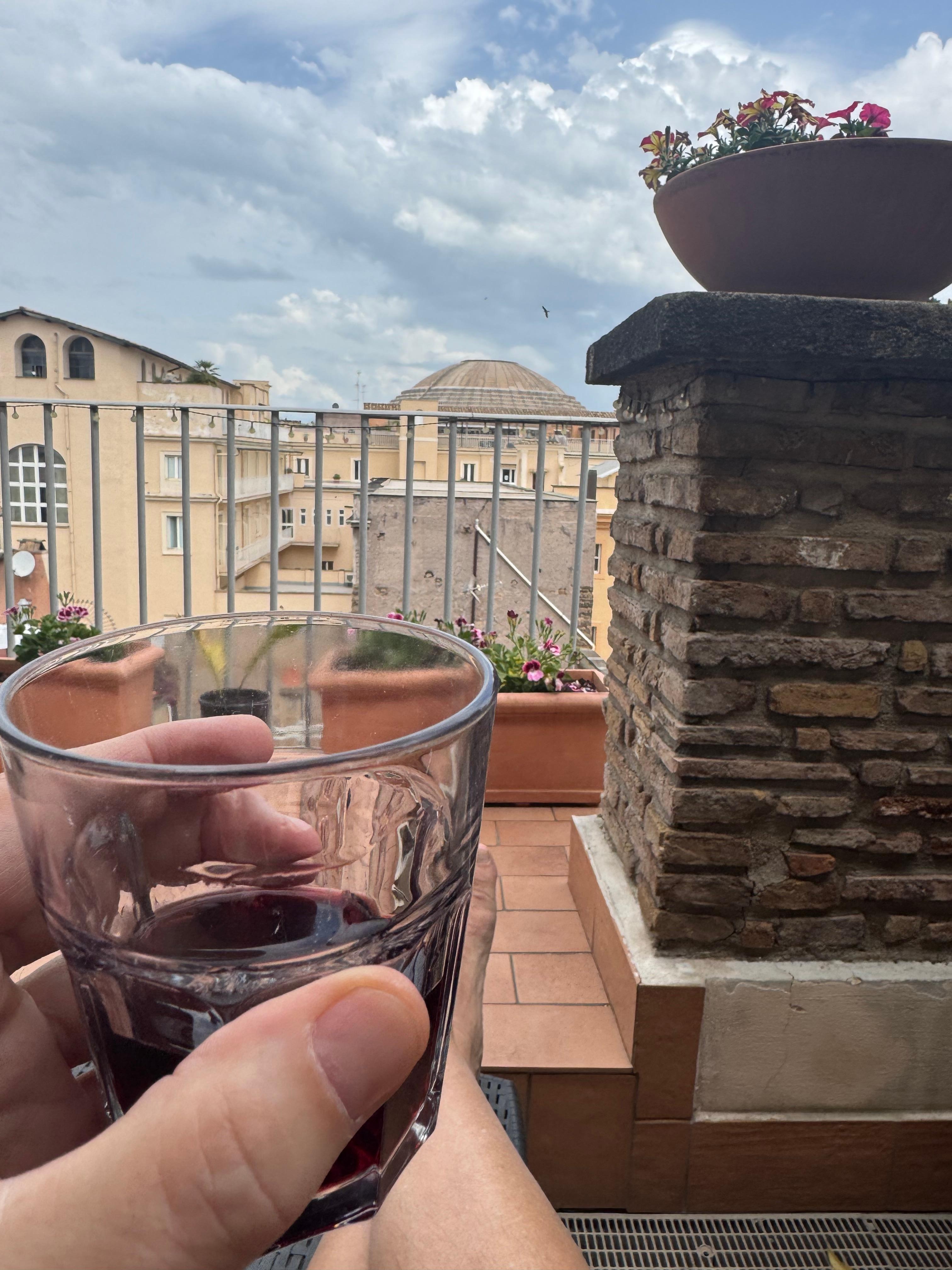 Afternoon vino on the balcony