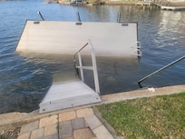 Broken dock from wind storm