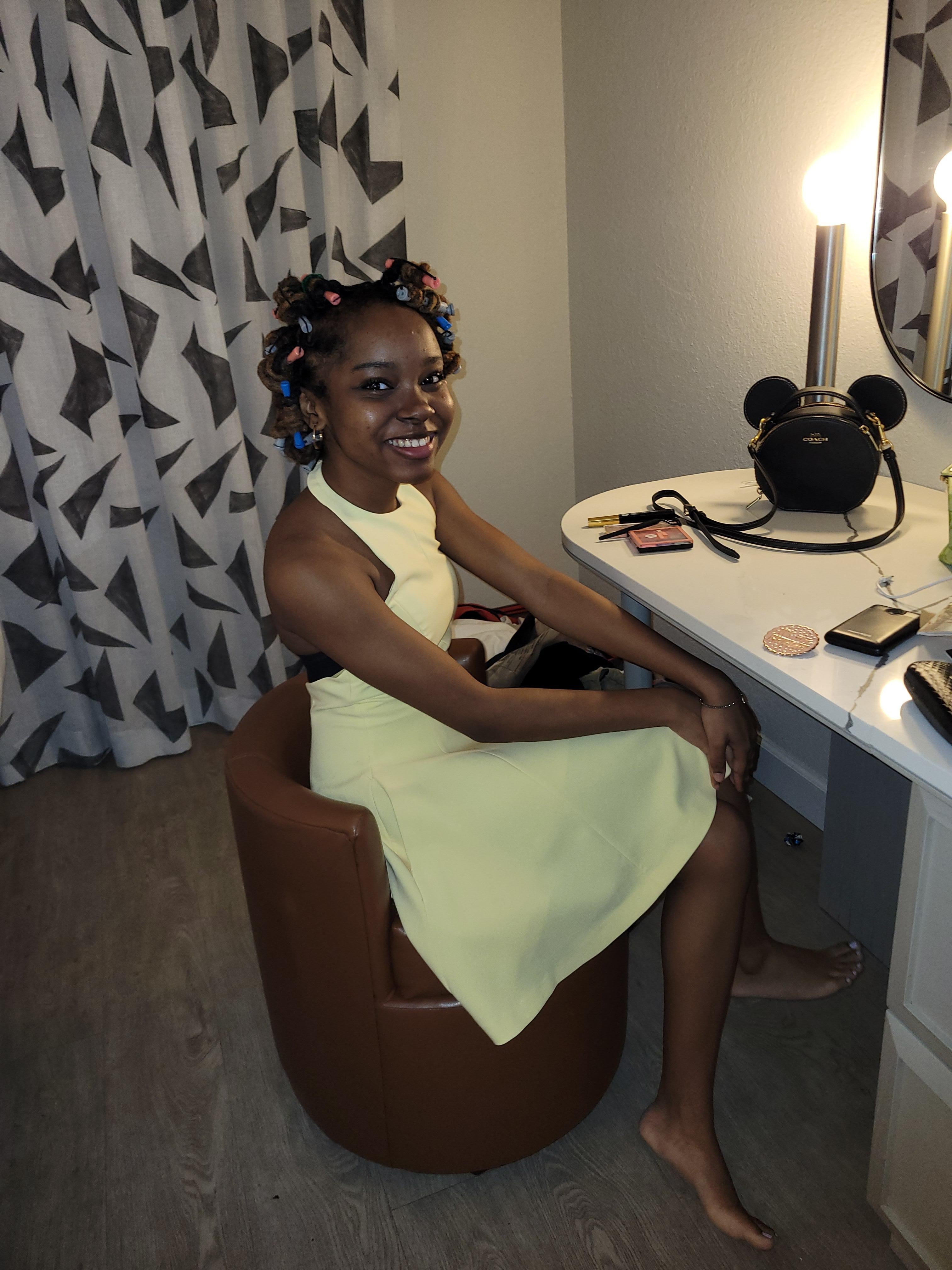 Getting ready for my big day in my room