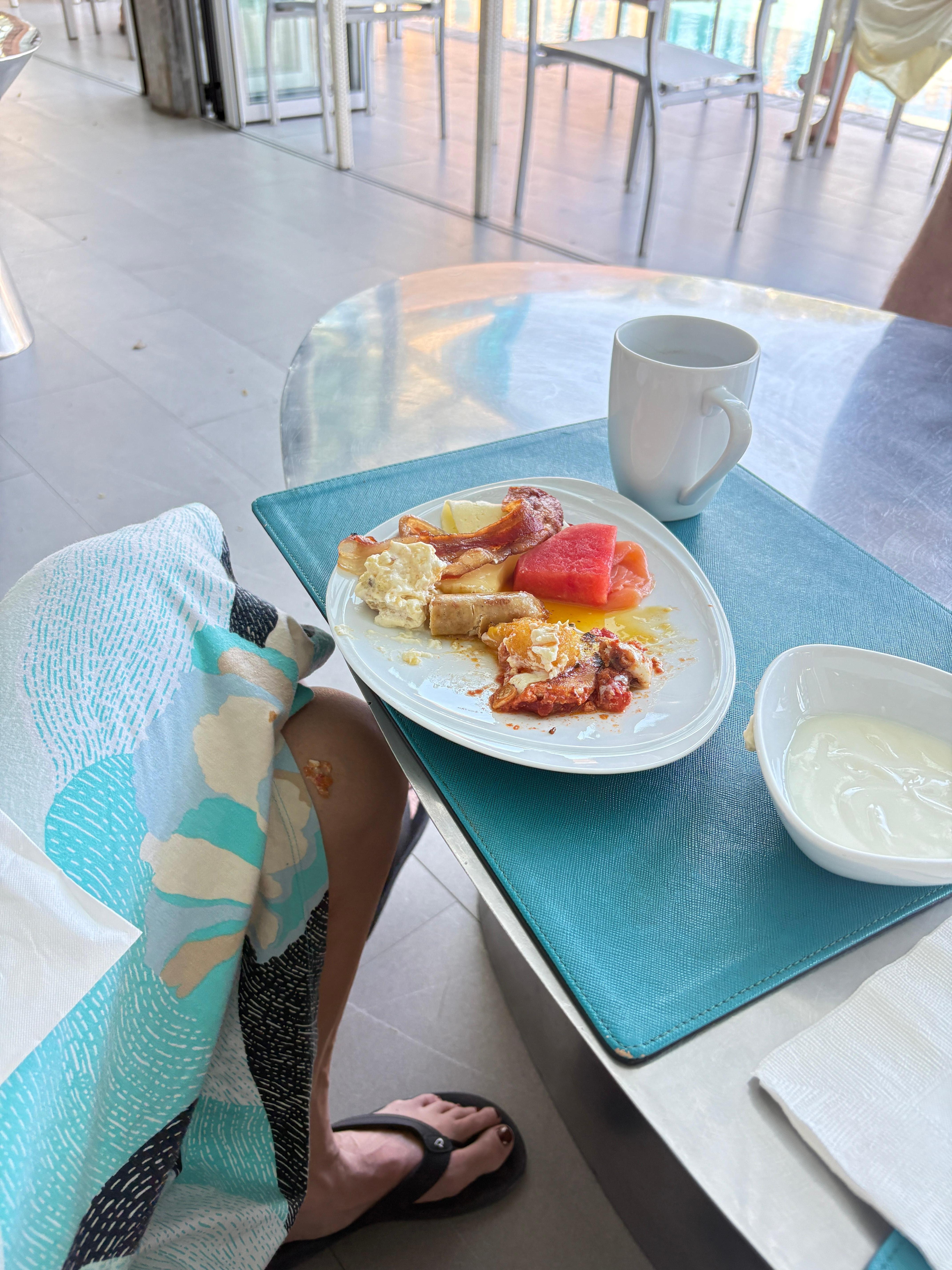 Breakfast. Custom omelet was just ok. 