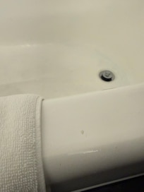 Another angle of hair in the tub