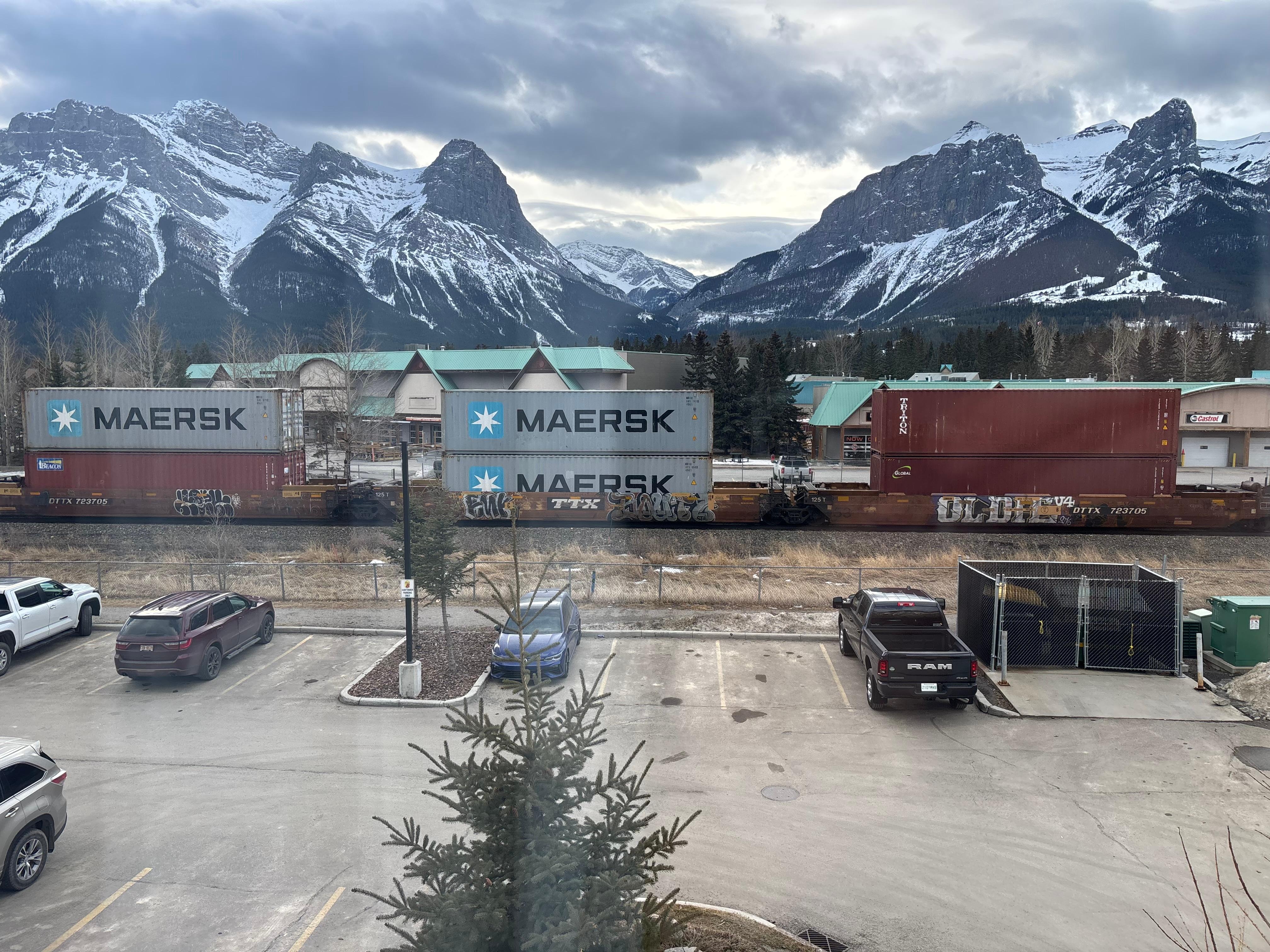 High speed/ high noise train passing by multiple times  day and night 