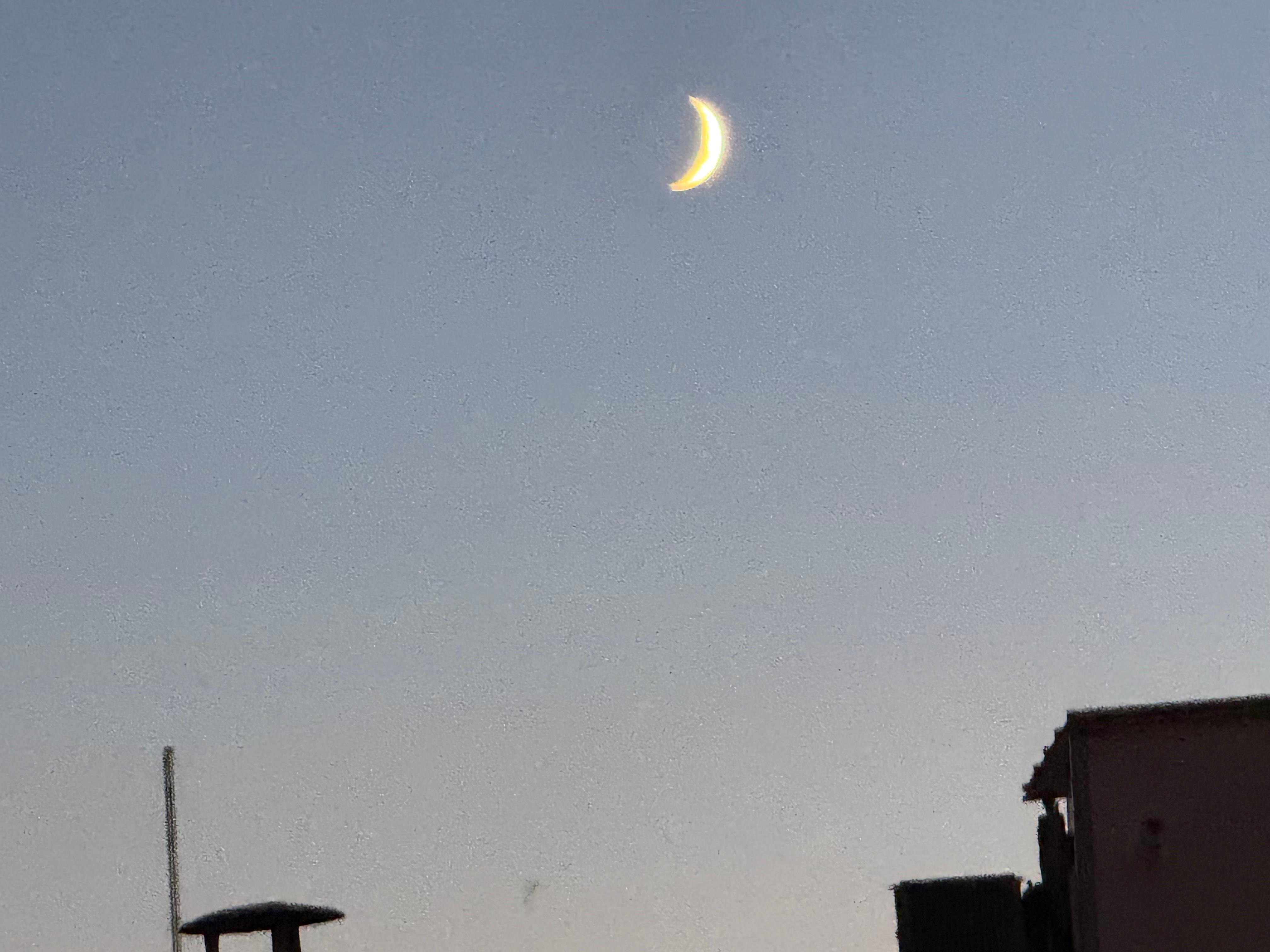 The moon over the deck.