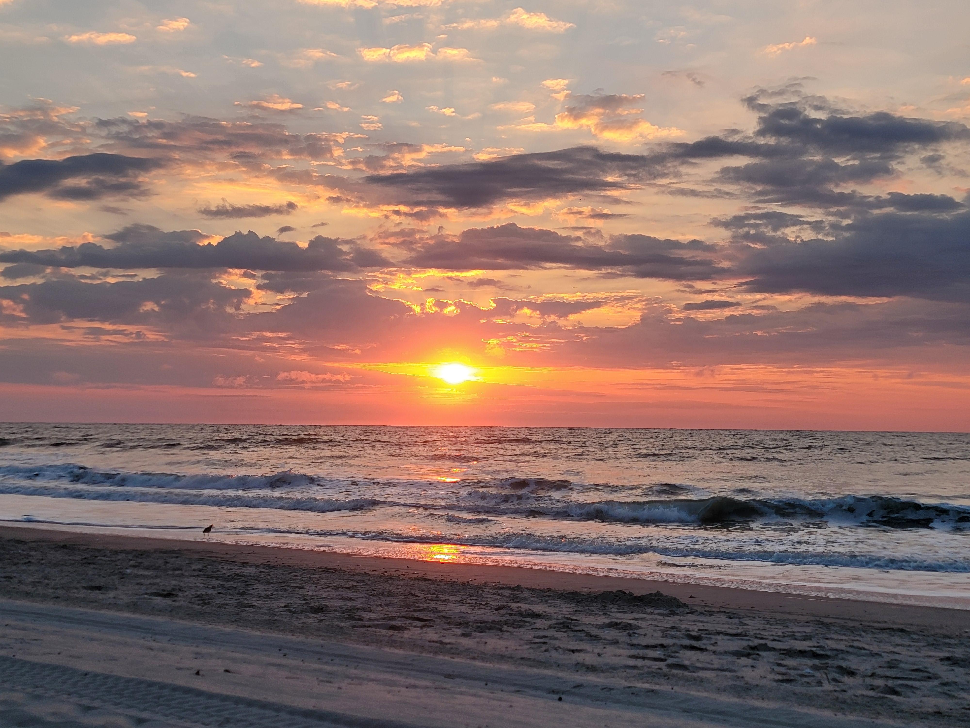 Morning sunrise view from the beach. 