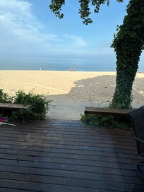 Out the front door