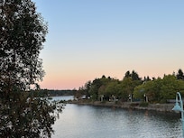 Nanaimo Harbour in the evening.