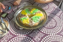 The hosts gifted us a king cake during our stay.