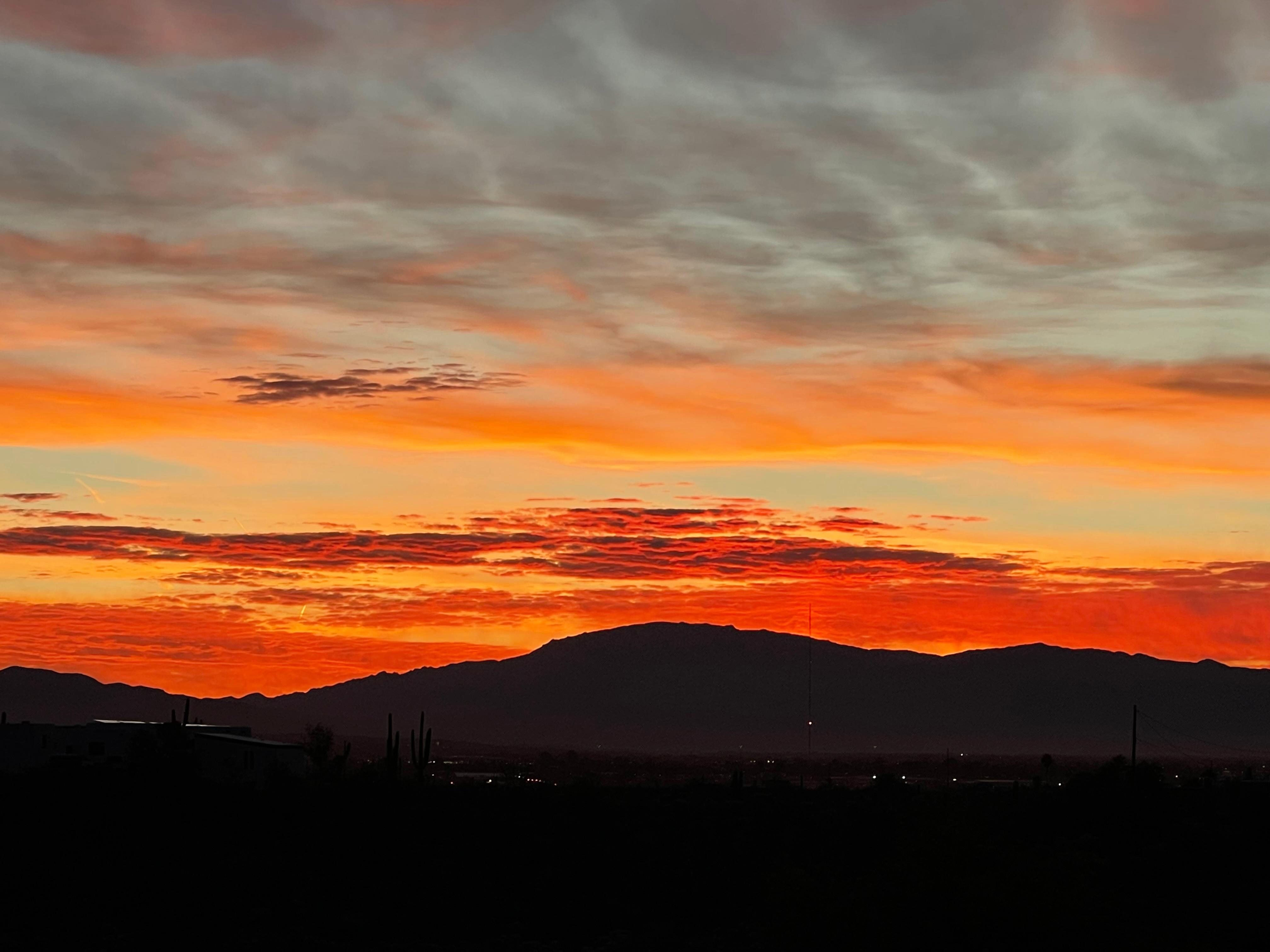Beautiful sunrise from the veranda