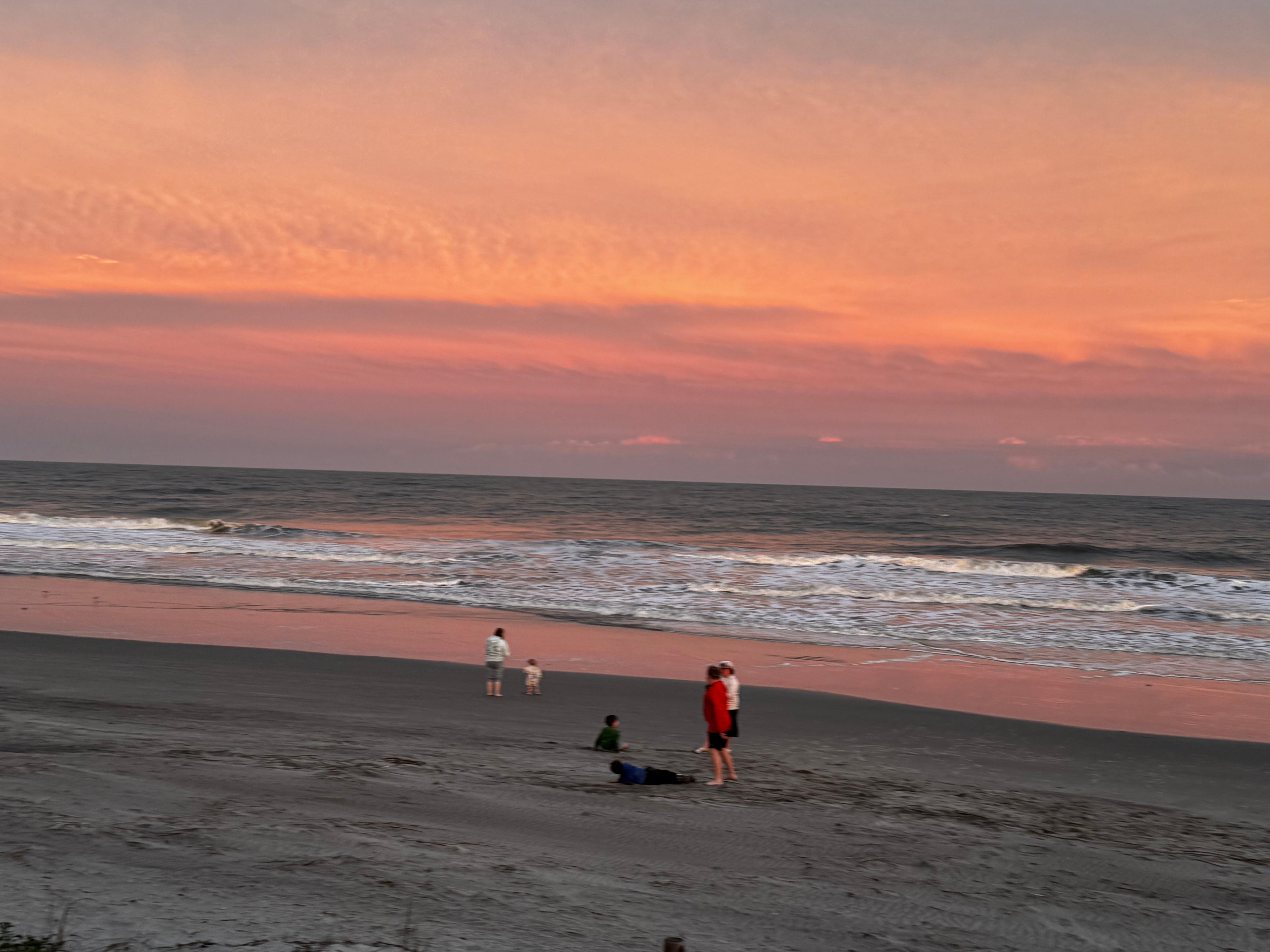 Sunset colors reflecting on the sand