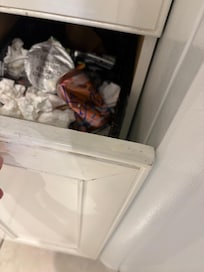 Kitchen in rough shape.