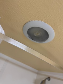 Light above shower.