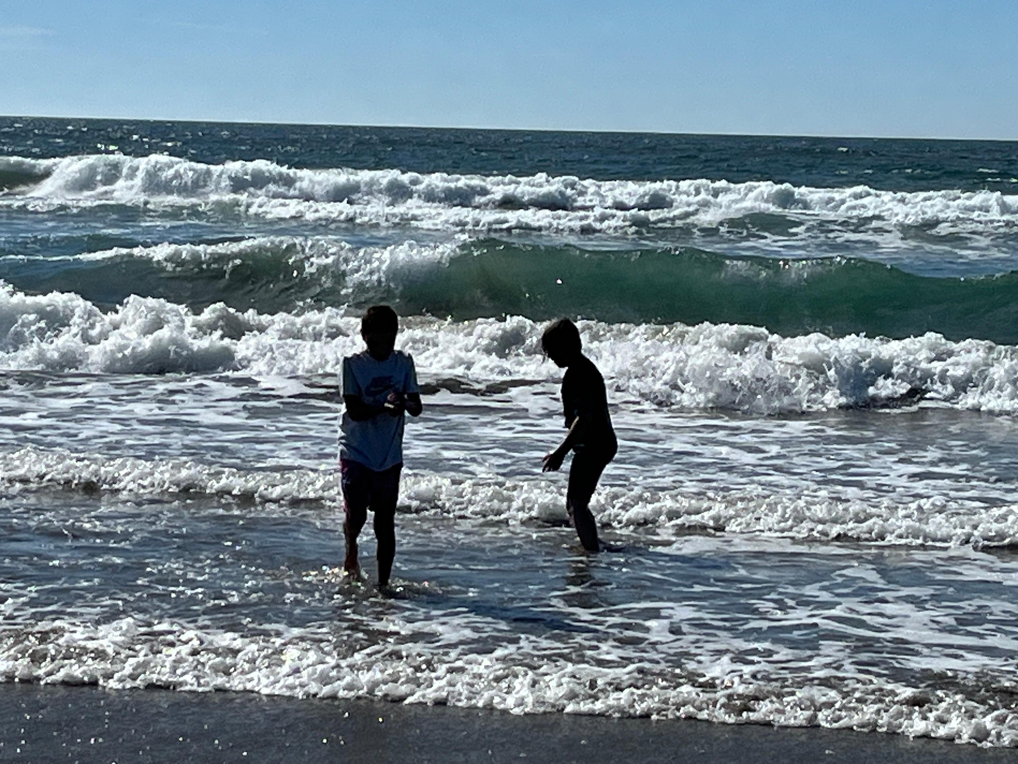 Kids enjoying the surf