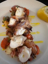 Food at a nearby restaurant recommended by the staff