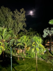 View from oceanfront room at night