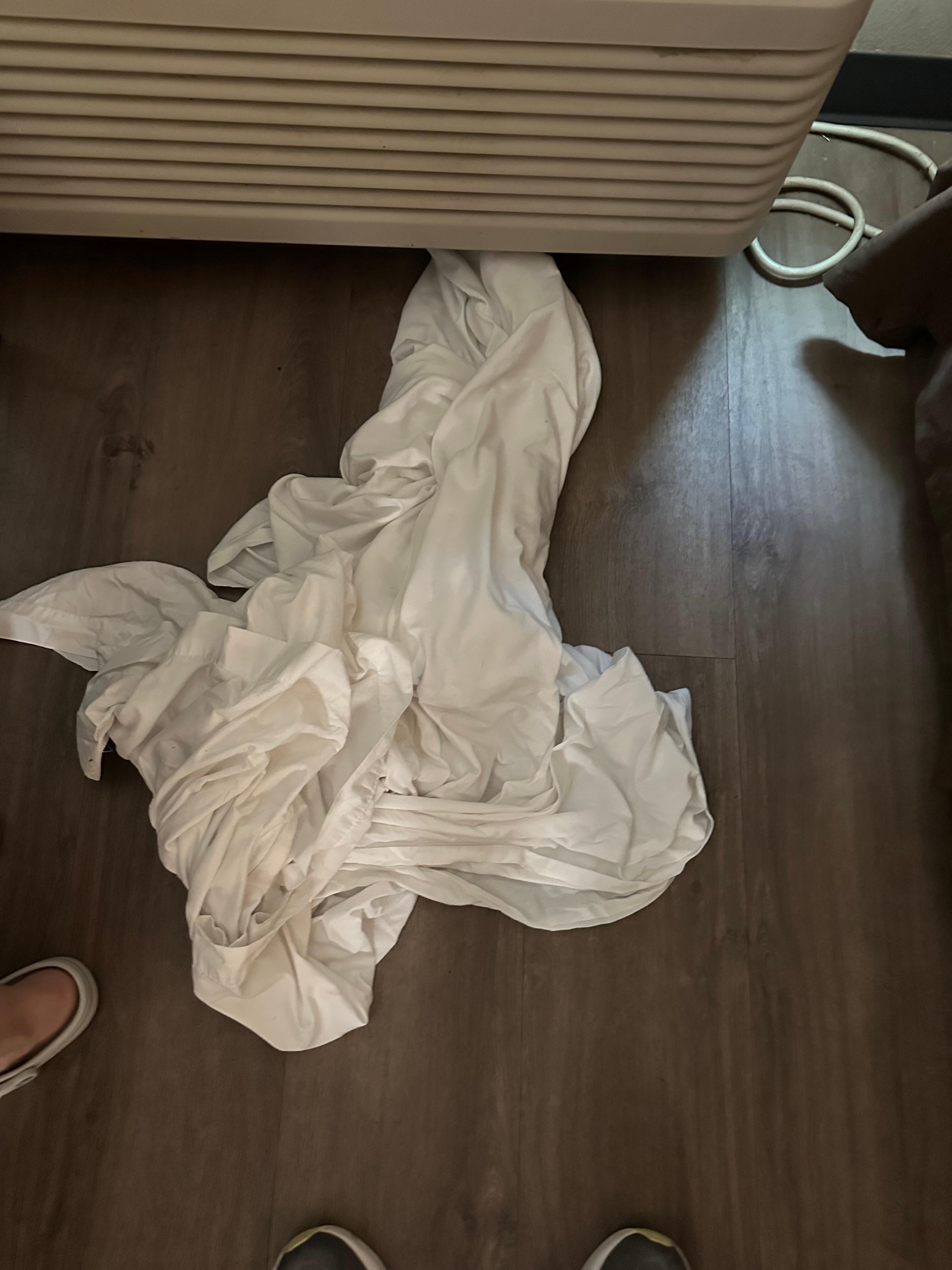 Stained sheet had not been washed
