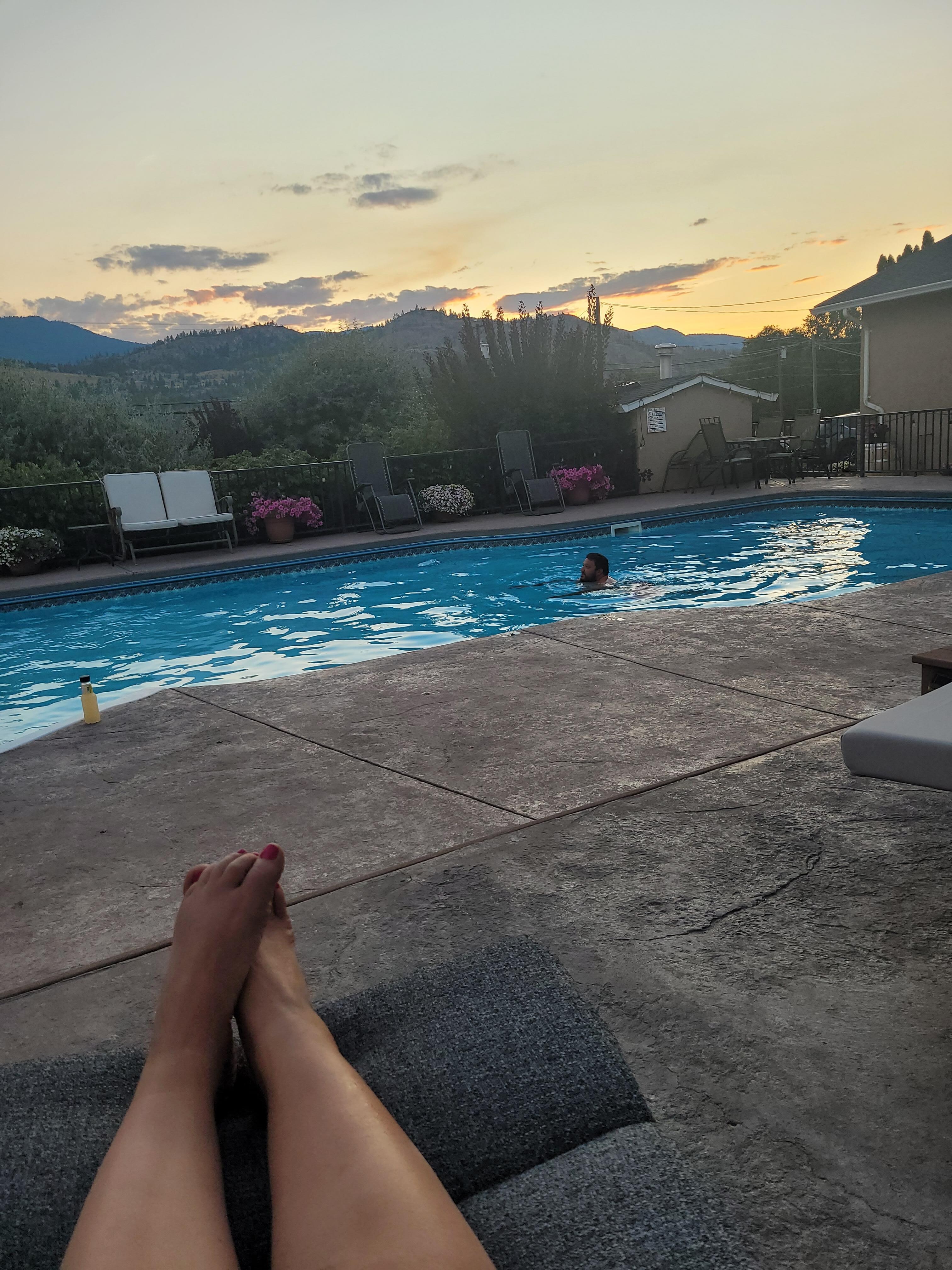 Unwind at the pool with a book
