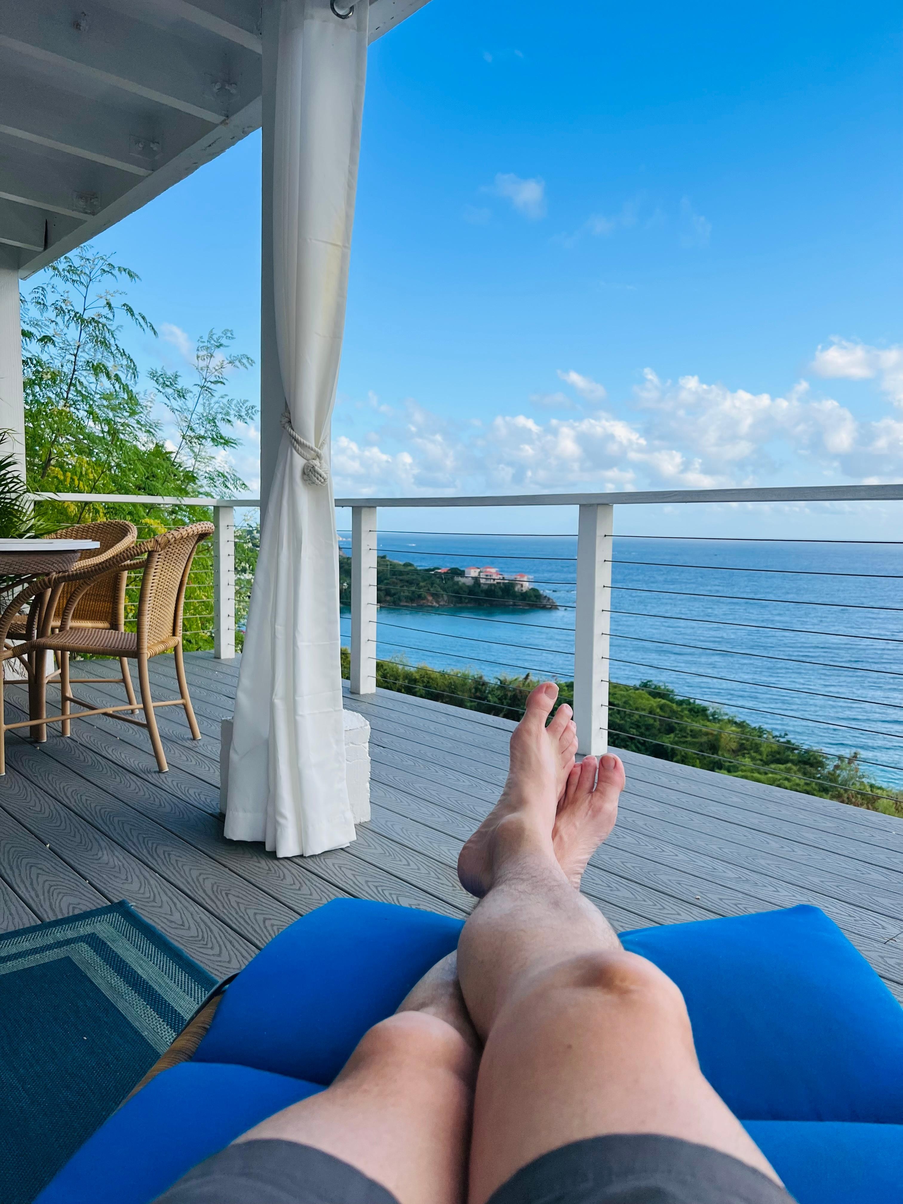 Relaxing on the porch of Sunflower enjoying an amazing view!