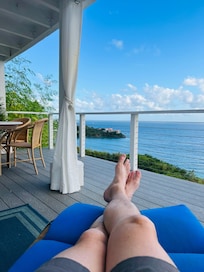 Relaxing on the porch of Sunflower enjoying an amazing view!