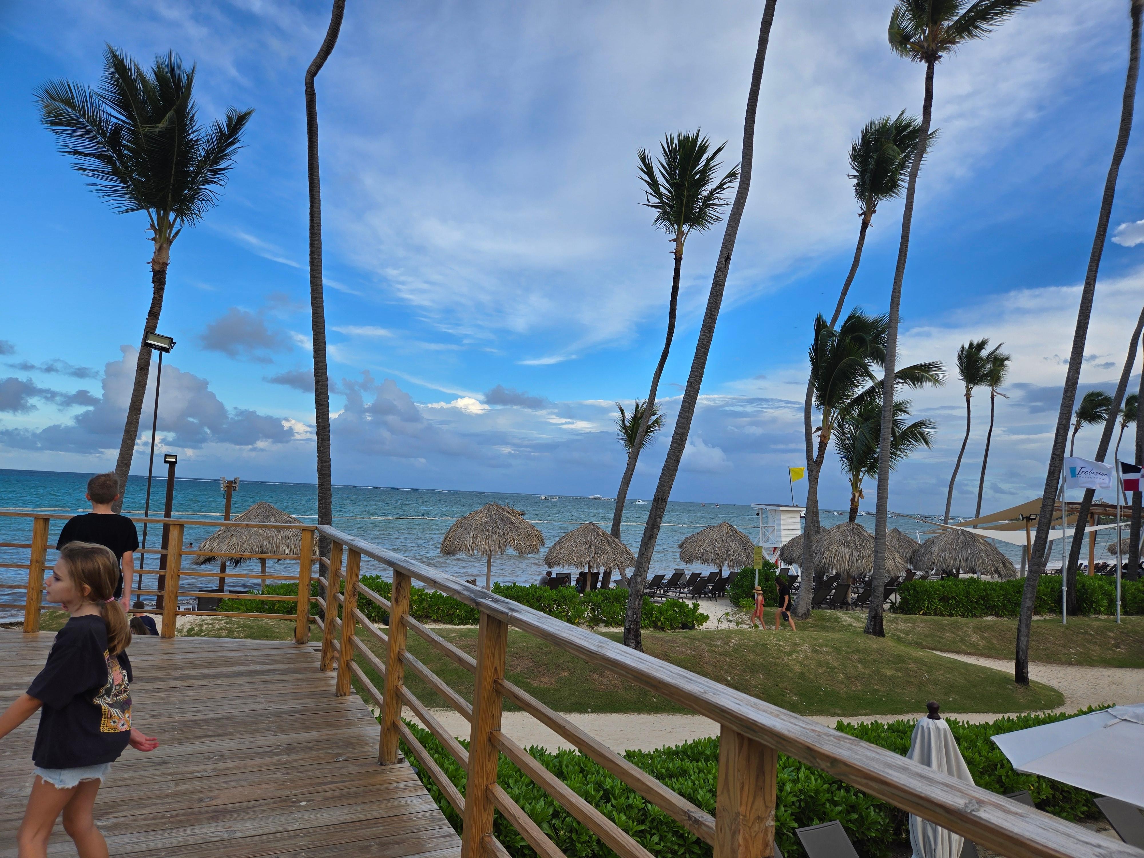 View from the main pool bridge