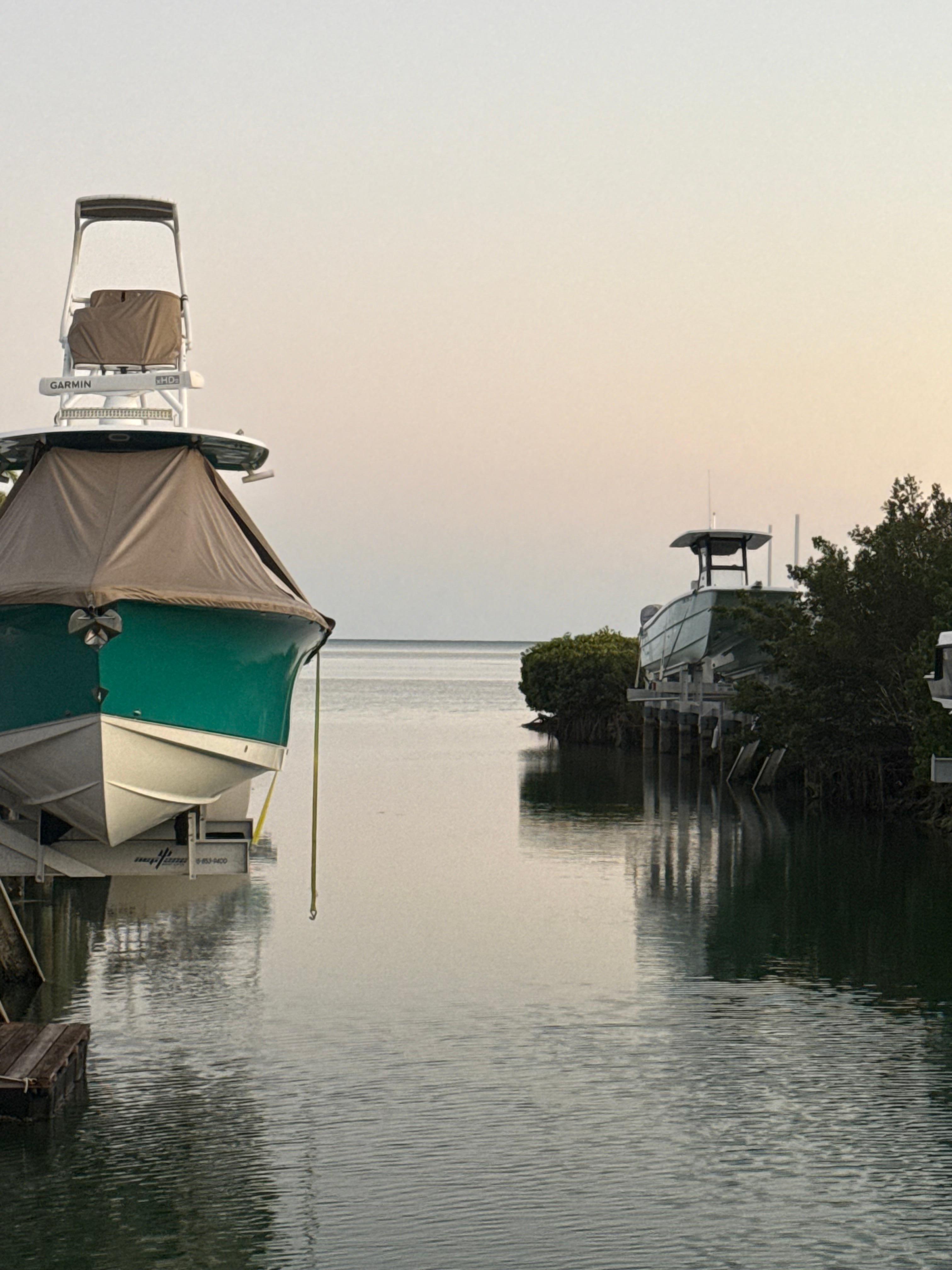 View of Atlantic from boat lift.
