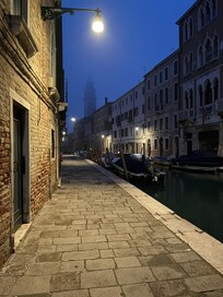 Early morning view of neighborhood.
