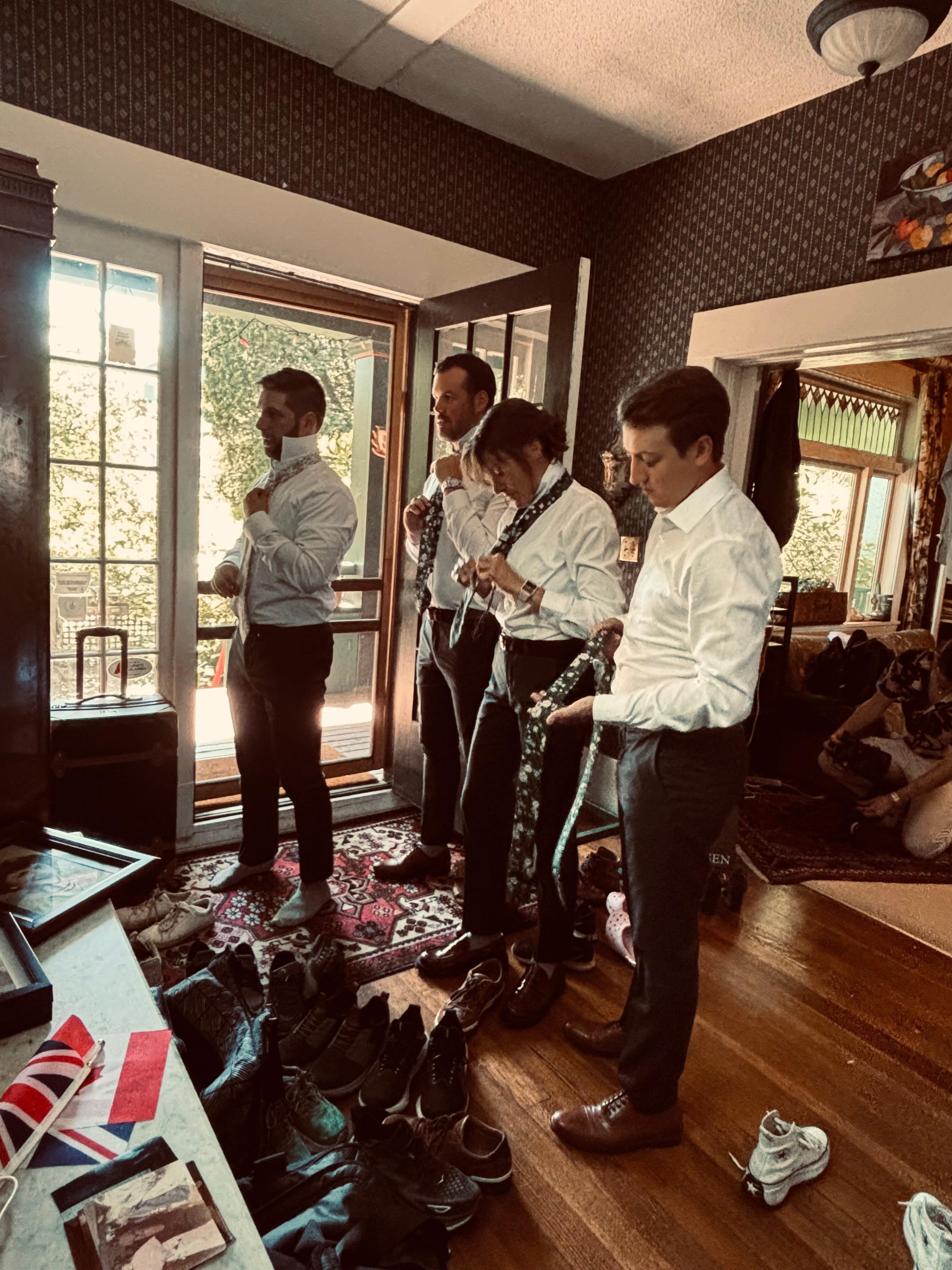 Groom and his crew getting ready