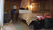 Our bedroom in this indoor/outdoor setting.
Very quaint!