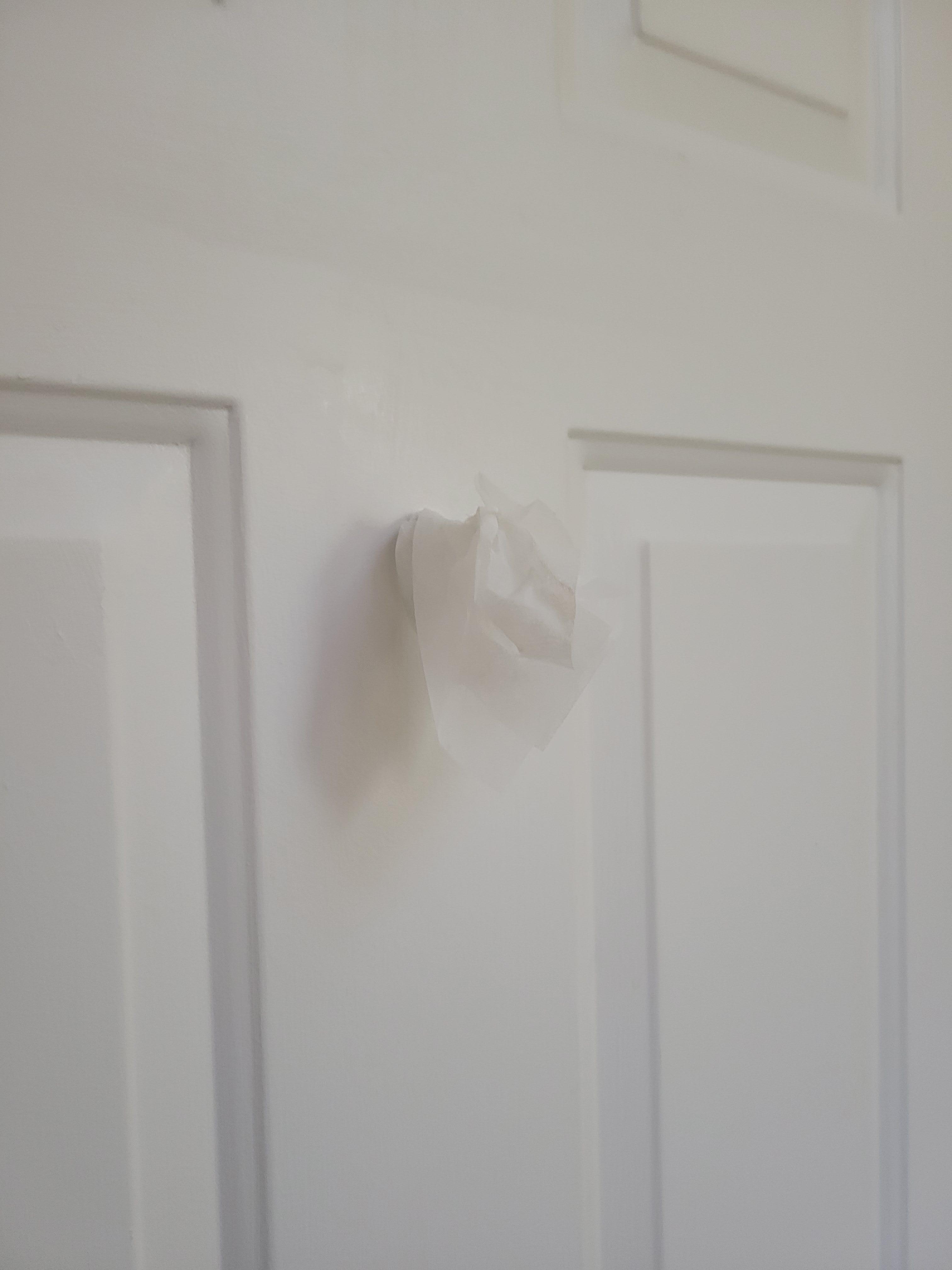 Dryer sheet stuck to peephole