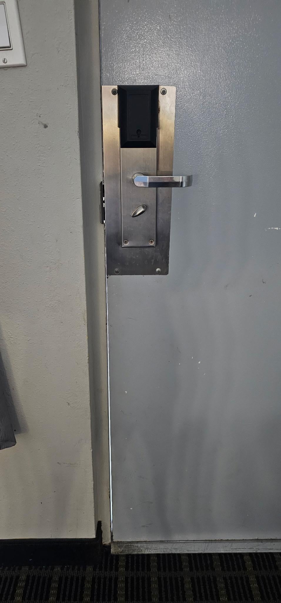 Light from outside when door is shut.