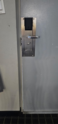 Light from outside when door is shut.